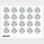 Baby shower van de ezel ronde sticker (Vel)