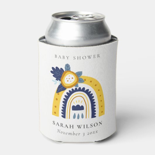 Baby shower van de flessenregenboog van de Helderg Blikjeskoeler (Blikje Voorkant)