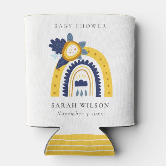 Baby shower van de flessenregenboog van de Helderg Blikjeskoeler (Achterkant)