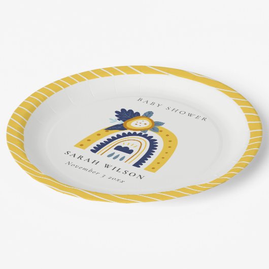 Baby shower van de flessenregenboog van de Helderg Papieren Bordje (Gekanteld)