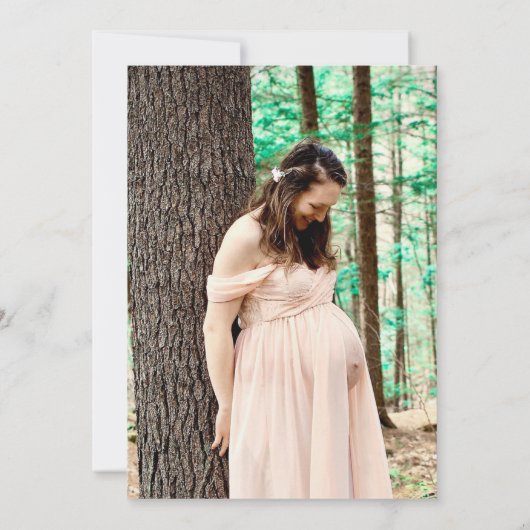 Baby shower van de Flora-regenboogfoto van de gele Bedankkaart (Achterkant)