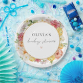 Baby shower van de Floral Spring-Waterverf van Bri Papieren Bordje (Feest)