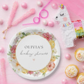 Baby shower van de Floral Spring-Waterverf van Bri Papieren Bordje (Feest)