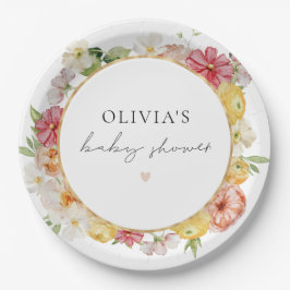 Baby shower van de Floral Spring-Waterverf van Bri Papieren Bordje