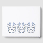 Baby shower van de Florale Waterverf (blauw) Gastenboek (Achterkant)