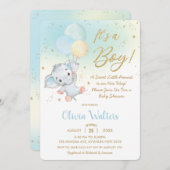 Baby shower van de fluitballons kaart (Voorkant / Achterkant)