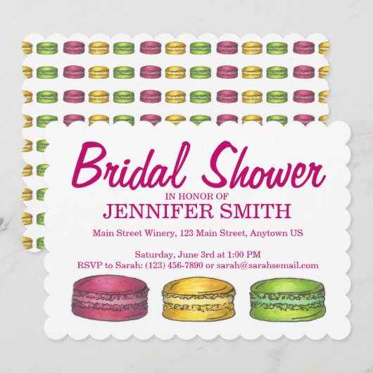 Baby shower van de Franse koekjeskoekjeskoekjes me Kaart (Voorkant / Achterkant)