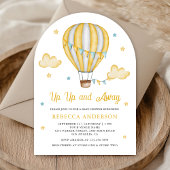 Baby shower van de Gele Hot Air ballon omhoog en w Kaart
