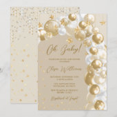 Baby shower van de goudballonboog kaart (Voorkant / Achterkant)
