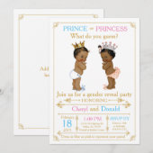 Baby shower van de goudprins of van de prinses kaart (Voorkant / Achterkant)