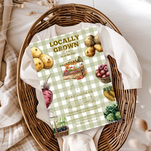 Baby shower van de groene boerenmarkt kaart