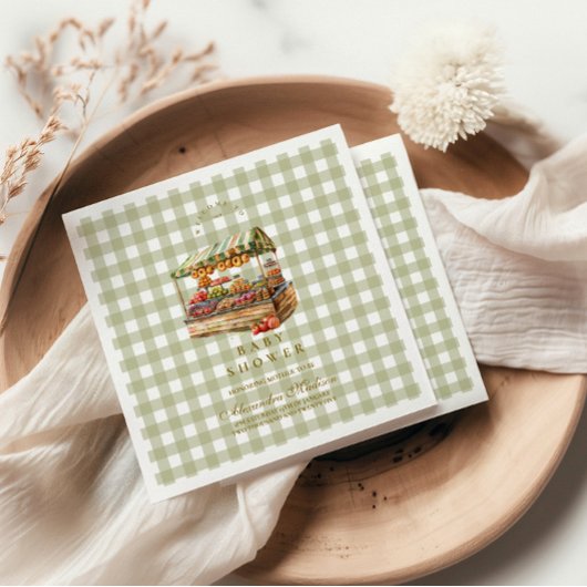 Baby shower van de groene boerenmarkt servet