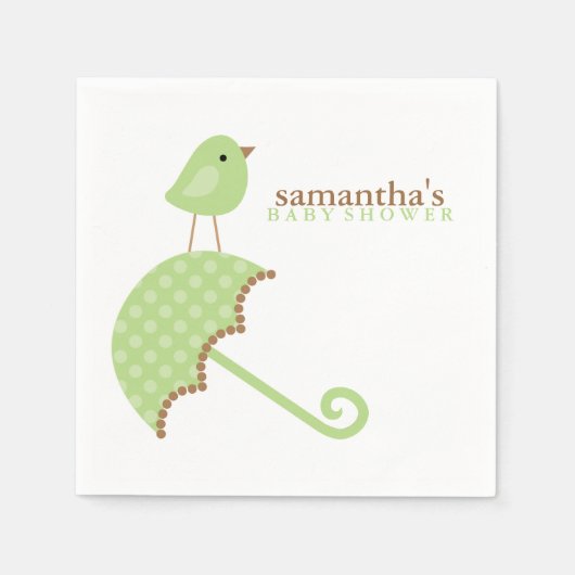 Baby shower van de Groene Vliegtuig Servetten (Voorkant)