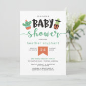Baby shower van de groene zwarte Cool Cactus Kaart (Staand voorkant)
