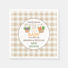 Baby shower van de groentemarkt servet
