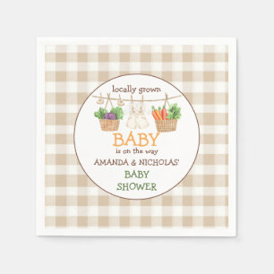 Baby shower van de groentemarkt servet