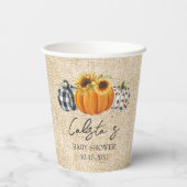 Baby shower van de herfst Pumpkin Sunflower Burlap Papieren Bekers (Achterkant)