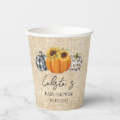 Baby shower van de herfst Pumpkin Sunflower Burlap Papieren Bekers (Voorkant)