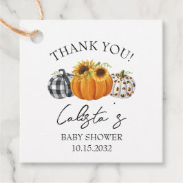 Baby shower van de herfst Pumpkin & Sunflower Hart Bedankjes Labels