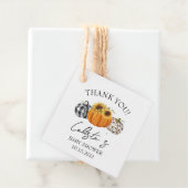 Baby shower van de herfst Pumpkin & Sunflower Hart Bedankjes Labels (In situ)