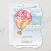 Baby shower van de hete luchtballon - Rood & Geel Kaart (Voorkant)