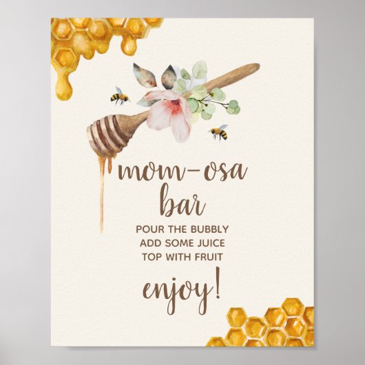Baby shower van de honingbijen van mam-osa poster (Voorkant)