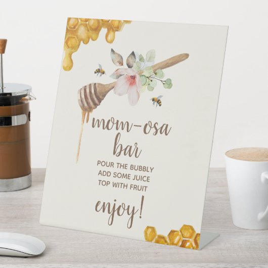 Baby shower van de honingbijen van mam-osa reclamebord met voetstuk (Insitu)