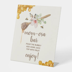 Baby shower van de honingbijen van mam-osa reclamebord met voetstuk