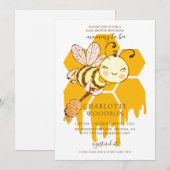 Baby shower van de honingraat van de bijenhoningbi kaart (Voorkant / Achterkant)