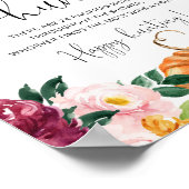 Baby shower van de jacht op Bourgogne pumpkin Poster (Hoek)