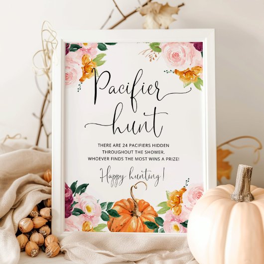 Baby shower van de jacht op Bourgogne pumpkin Poster