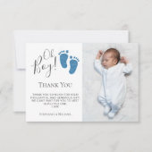 Baby shower van de jongen foto bedankkaart (Voorkant)
