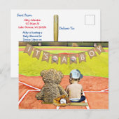 Baby shower van de jongen met een honkbalthema briefkaart (Voorkant / Achterkant)