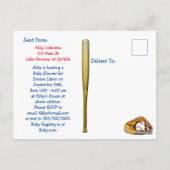 Baby shower van de jongen met een honkbalthema briefkaart (Achterkant)