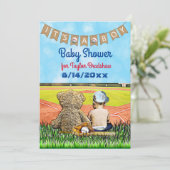 Baby shower van de jongen met een honkbalthema kaart (Staand voorkant)