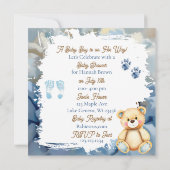 Baby shower van de jongen | Puppythema Kaart (Achterkant)