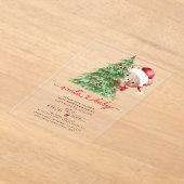 Baby shower van de kerstman acryl uitnodigingen (Laagn)