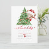 Baby shower van de kerstman kaart (Staand voorkant)