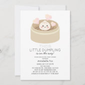 Baby shower van de kleine duimroze kaart (Voorkant)