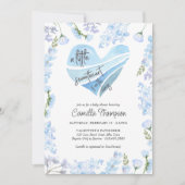 Baby shower van de kleine liefje blauwe kunstbloem kaart (Voorkant)