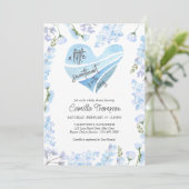 Baby shower van de kleine liefje blauwe kunstbloem kaart (Staand voorkant)