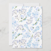 Baby shower van de kleine liefje blauwe kunstbloem kaart (Achterkant)