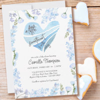 Baby shower van de kleine liefje blauwe kunstbloem