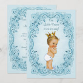 Baby shower van de kleine prins Blauwe Blauw Kaart (Voorkant / Achterkant)