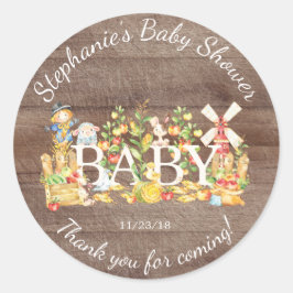 Baby shower van de landbouwmarkt begunstigt de Sti Ronde Sticker