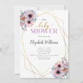 Baby shower van de Lavender Flowers Geometric Lijs Kaart (Voorkant)