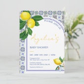 Baby shower van de Lemon Mosaic in het Middellands Kaart (Staand voorkant)