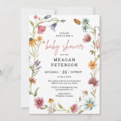 Baby shower van de lente van de kleine wilde bloem kaart (Voorkant)