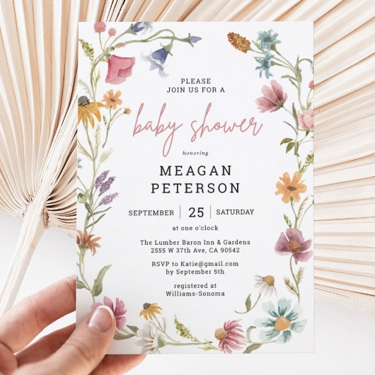 Baby shower van de lente van de kleine wilde bloem kaart