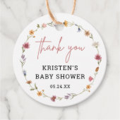 Baby shower van de lente wilde bloem Dank je wel v Bedankjes Labels (Voorkant)